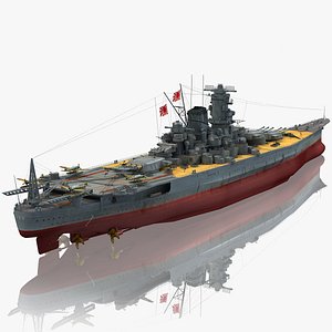 ijn musashi japanese battleship 3D model
