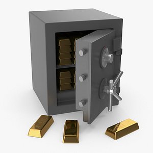 3d safe gold bar