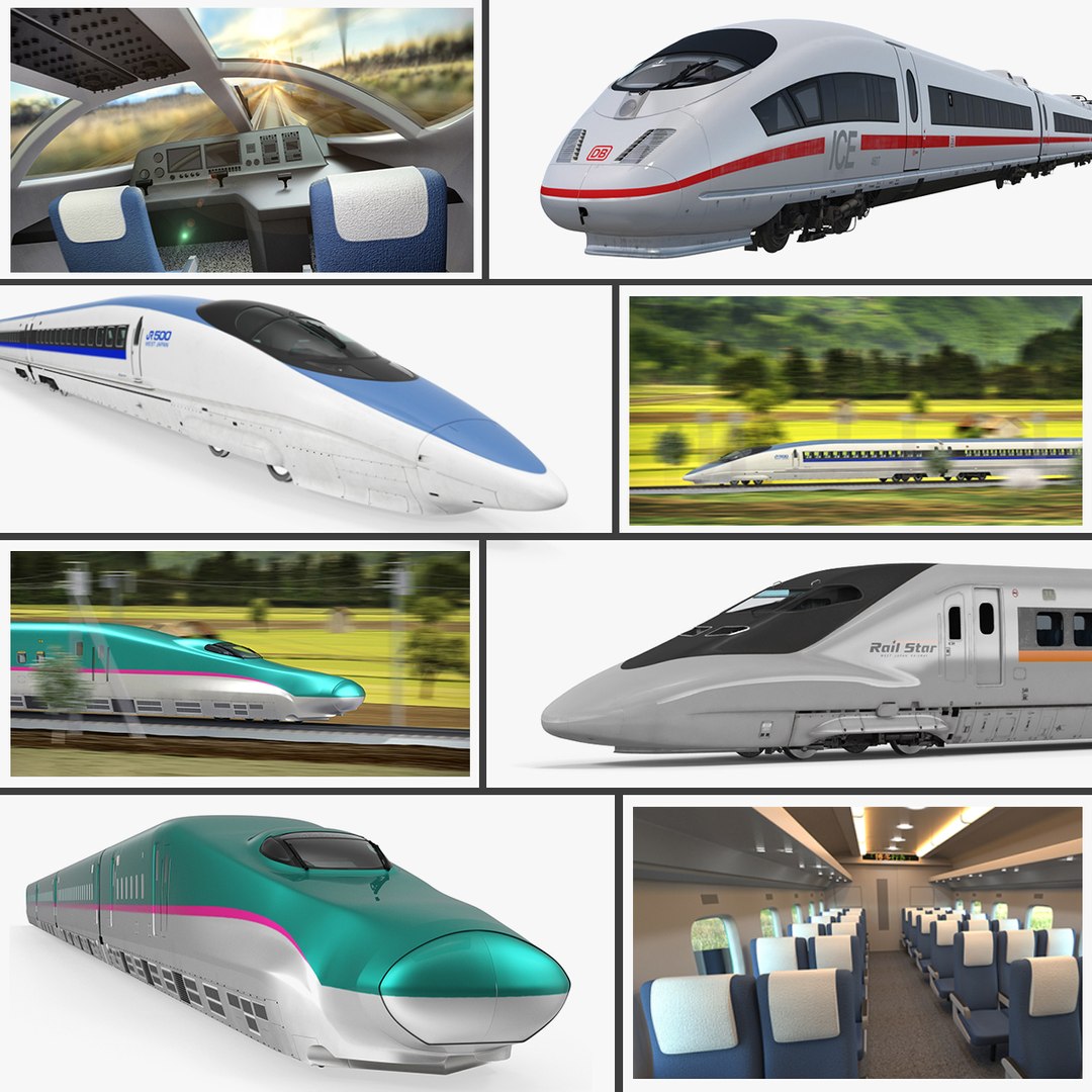 Speed Trains 3D Models Collection 2 3D model preview
