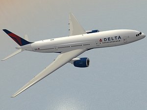 b 777-200 airliner delta 3d model