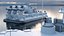 Large Military Hovercraft with Triple Jet Engines Gray model