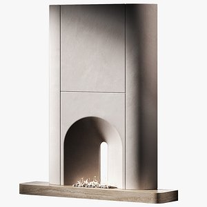 Fireplace Arched semicircular portal of the hearth area