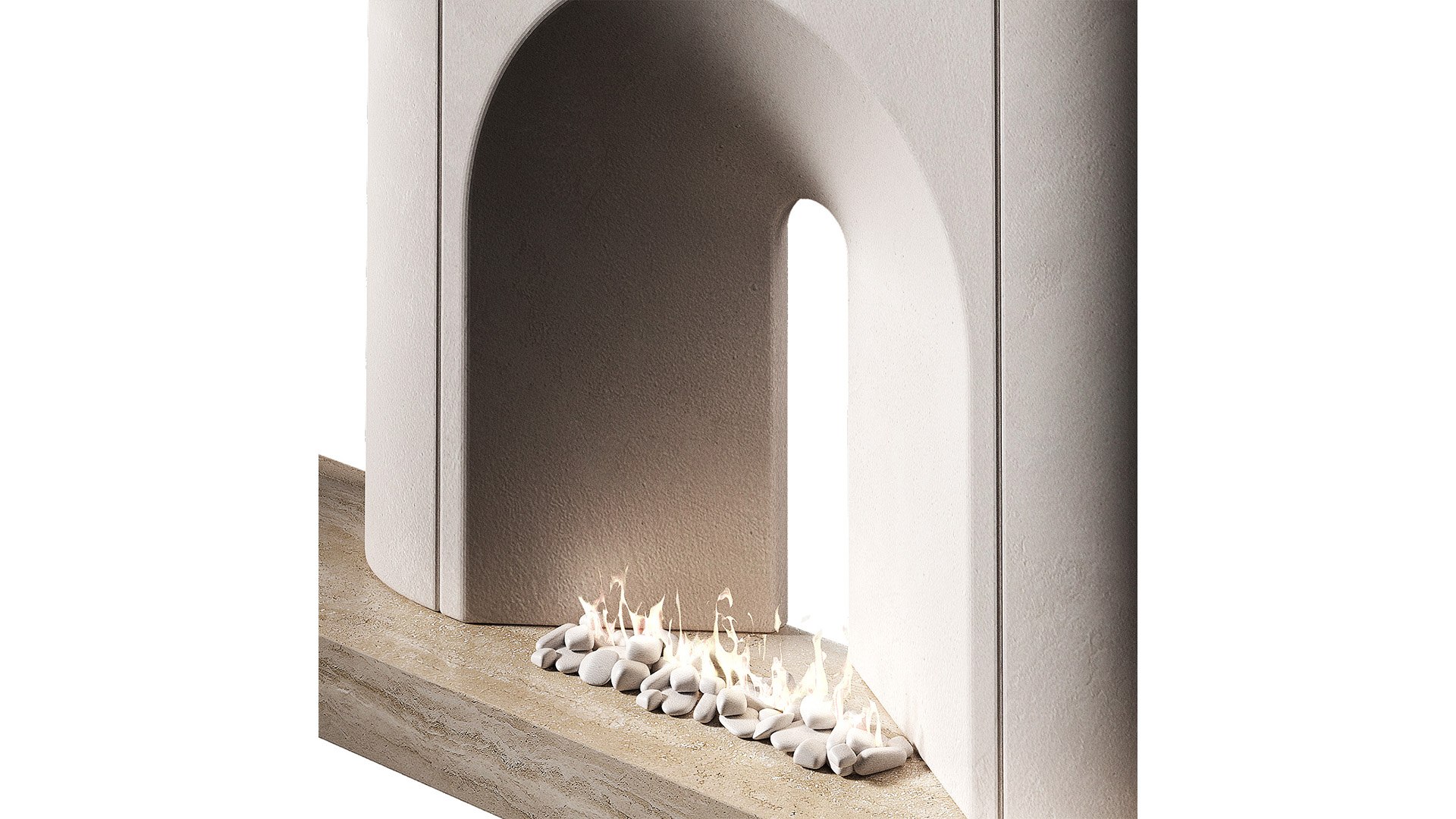 3D Model Fireplace Arched Semicircular Portal Of The Hearth Area ...