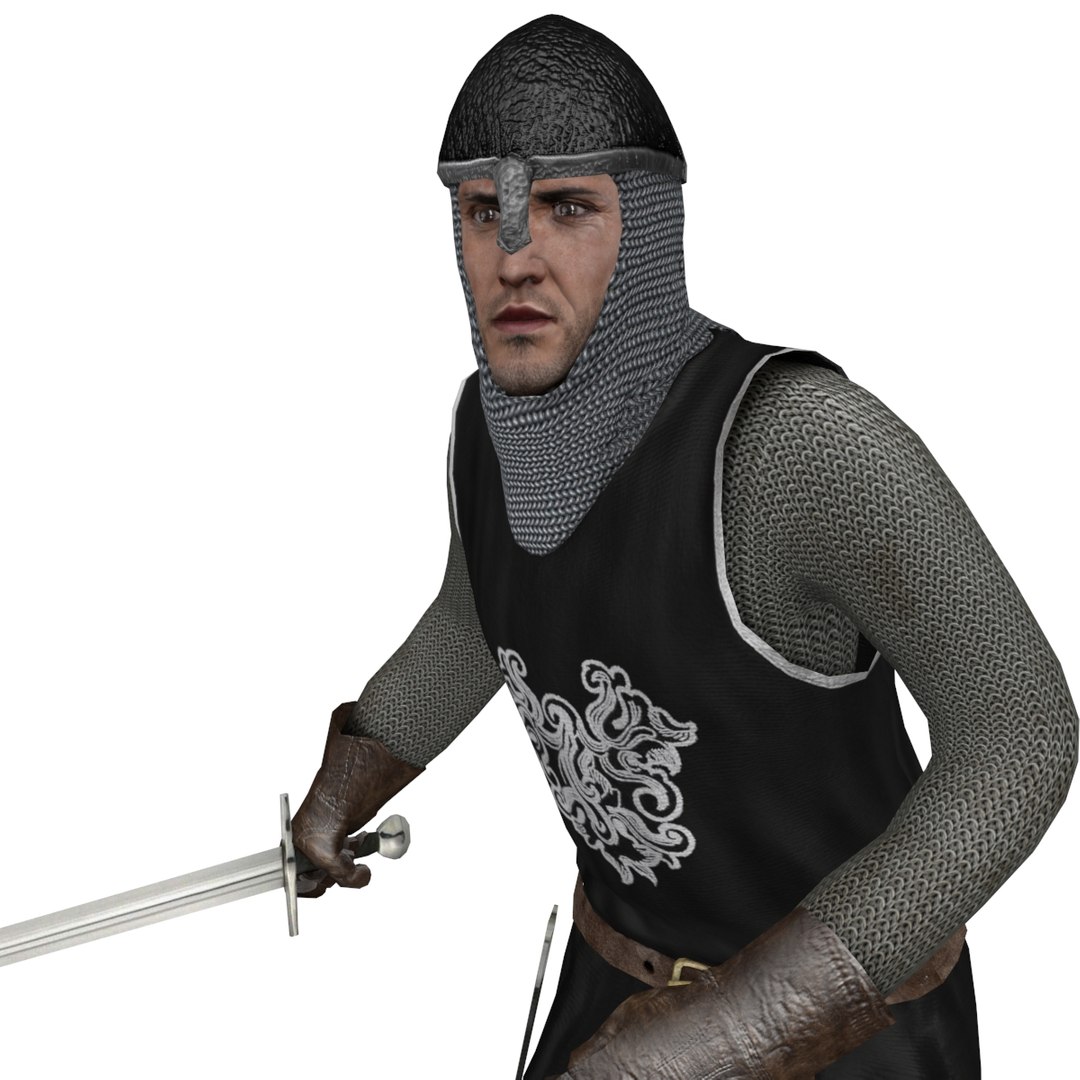 rigged medieval knight s helmet 3d max