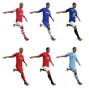 rigged soccer players body 3d model