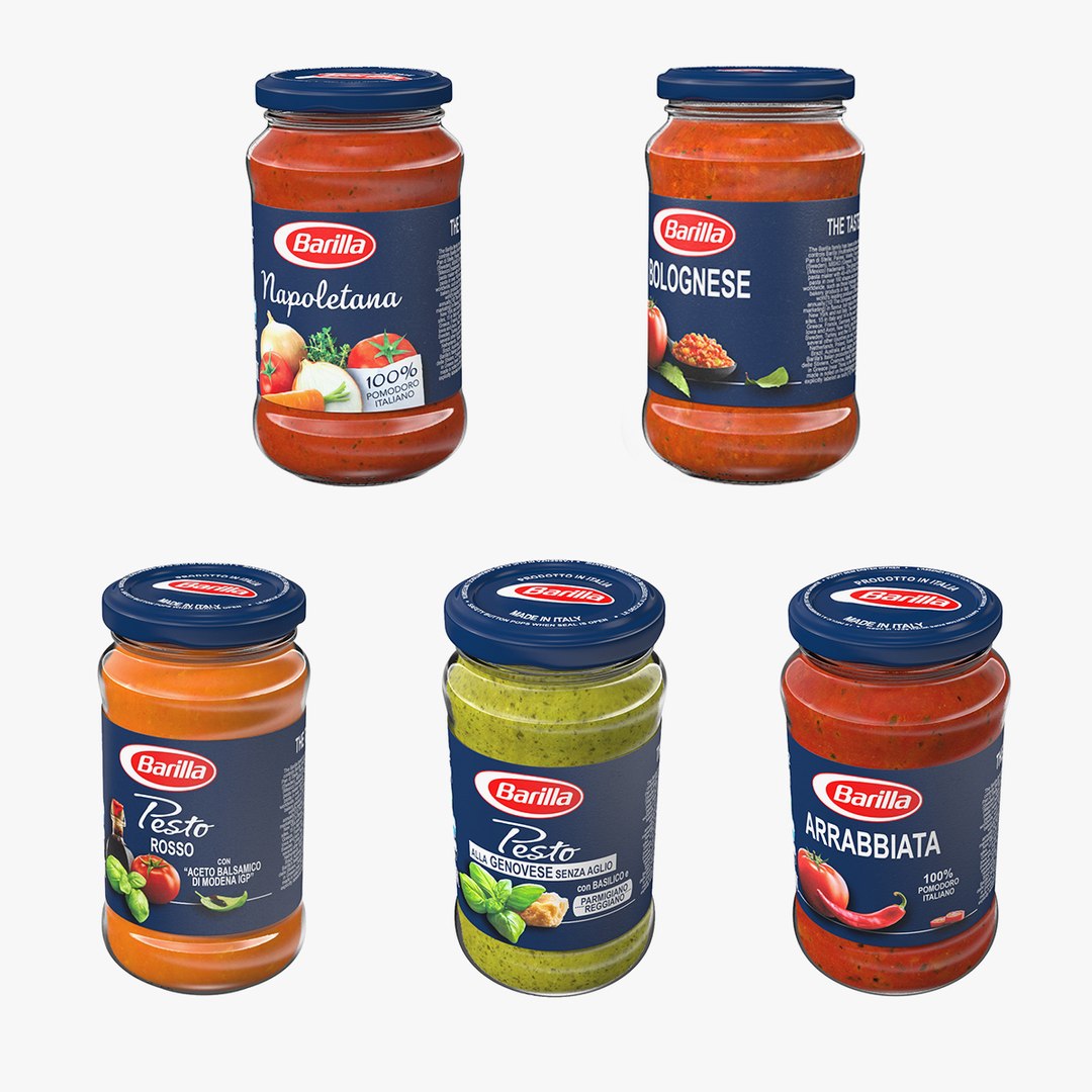 Sauces Set Collection 3D model preview