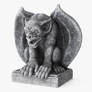 Sculpture Gargoyle Statue Gray Vintage 3D model