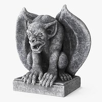 Sculpture Gargoyle Statue Gray Vintage