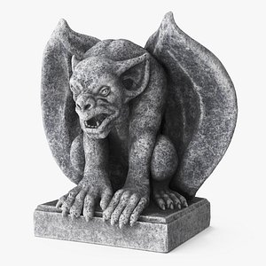 Sculpture Gargoyle Statue Gray Vintage