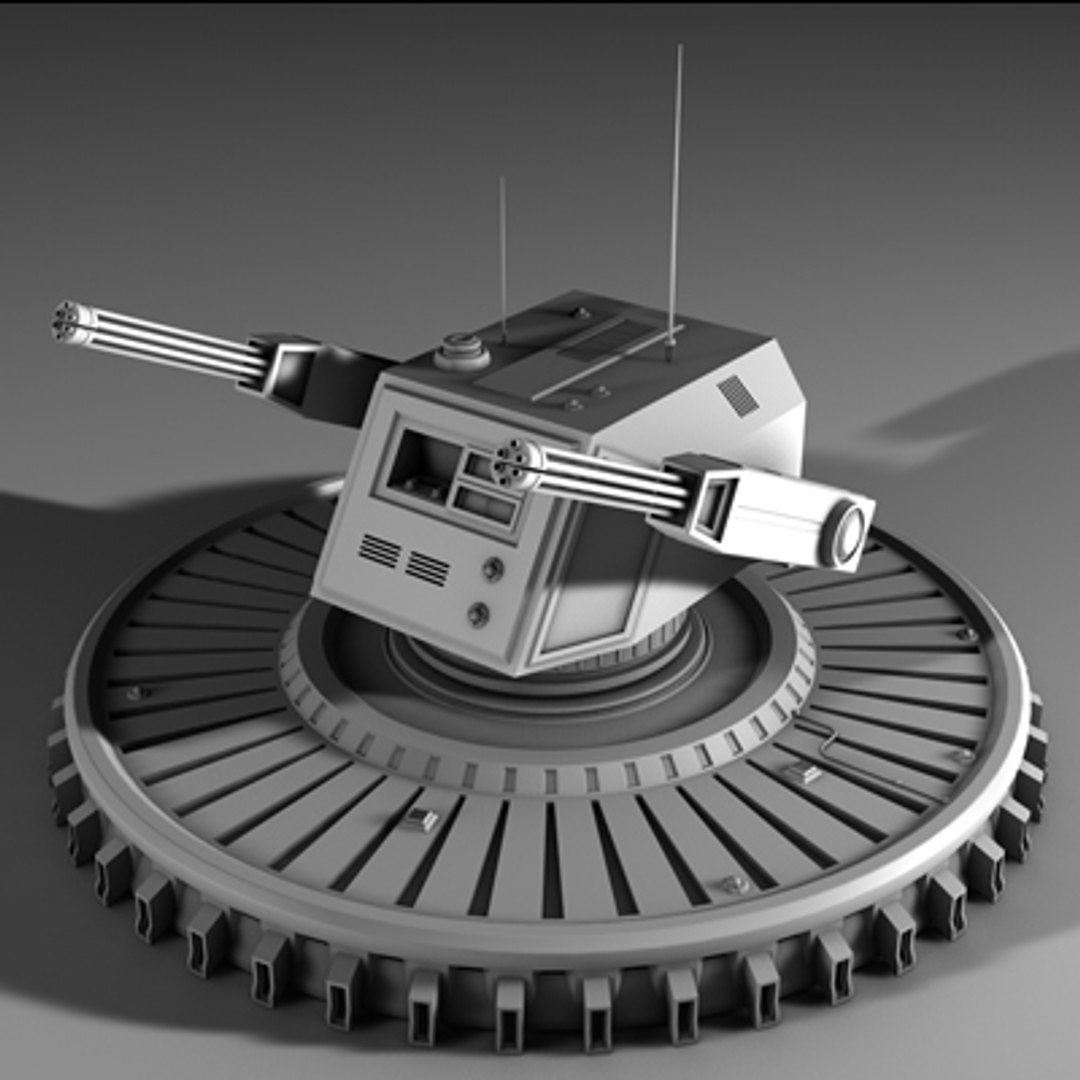 3d Futuristic Laser Turret Model