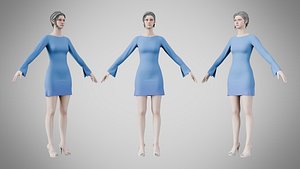 Dress 51 Jay Blue 3D model