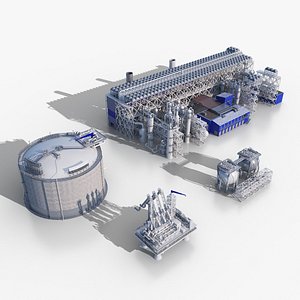 3D model Industrial objects for liquefied gas