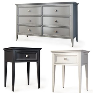 Bedside table dresser Brooklyn by MebelMoscow 3D