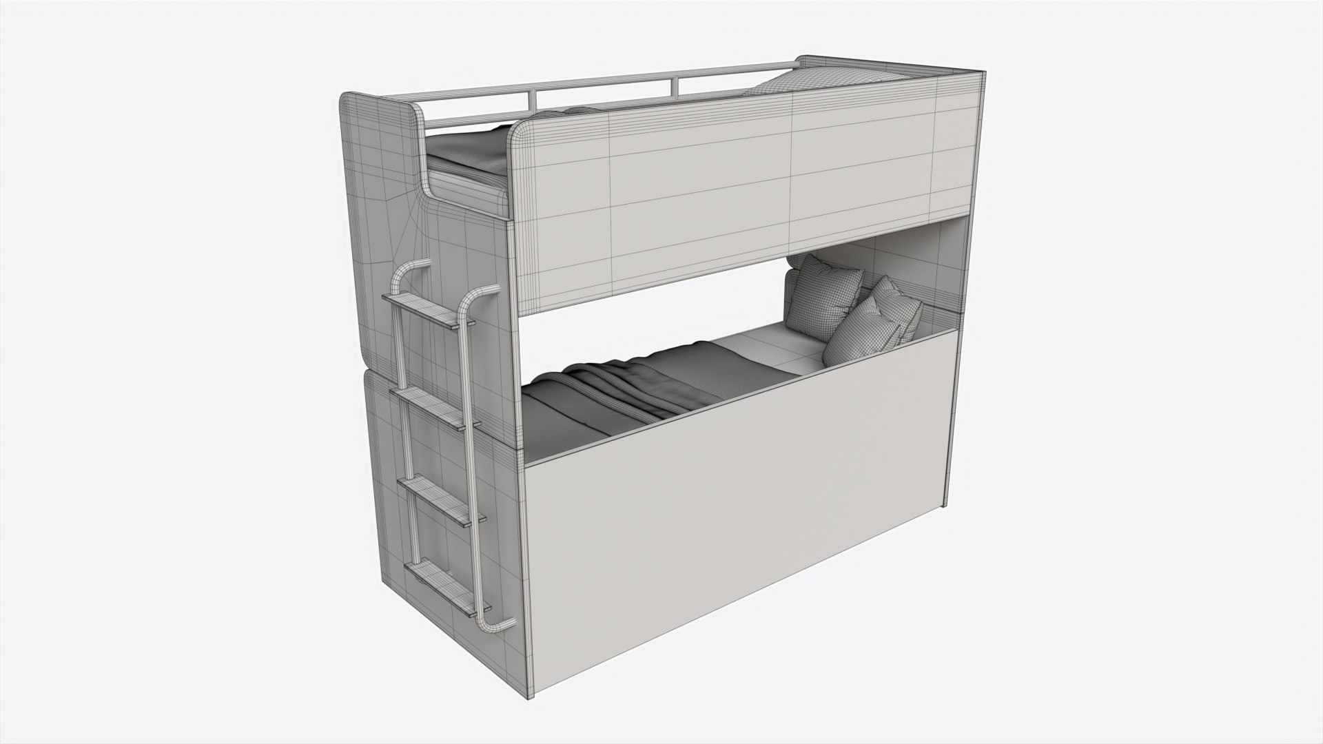 3D Bunk Bed with Storage for Children - TurboSquid 2128232