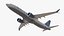 United Airlines Boeing 737 Max 8 Rigged for Maya 3D model