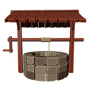 Lowpoly Cartoon Water well 3D model
