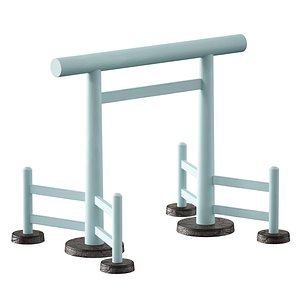 3D model Torii Japanese white gate arch to sacred temple