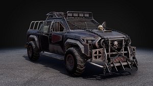 Doomsday Pickup Truck Game-Ready Post-Apocalyptic Vehicle
