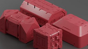 hard crates scifi 1 3D model