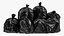 3D model Tied Closed Black Plastic Rubbish Bags