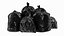 3D model Tied Closed Black Plastic Rubbish Bags