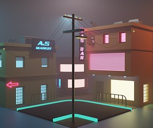 cyber punk city model