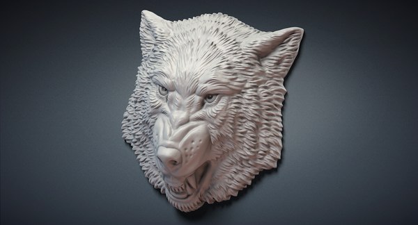 Angry wolf relief face 3D model - TurboSquid 1307845