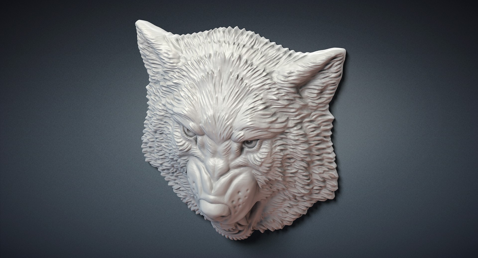 Angry Wolf Relief Face 3D Model - TurboSquid 1307845