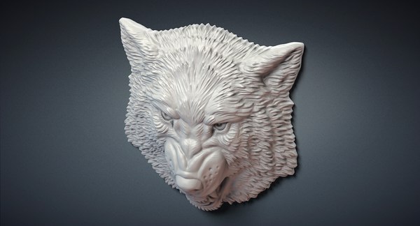 Angry Wolf Relief Face 3d Model - Turbosquid 1307845