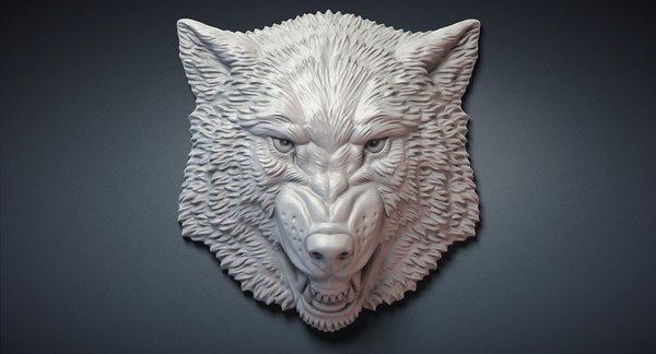 Angry wolf relief face 3D model - TurboSquid 1307845