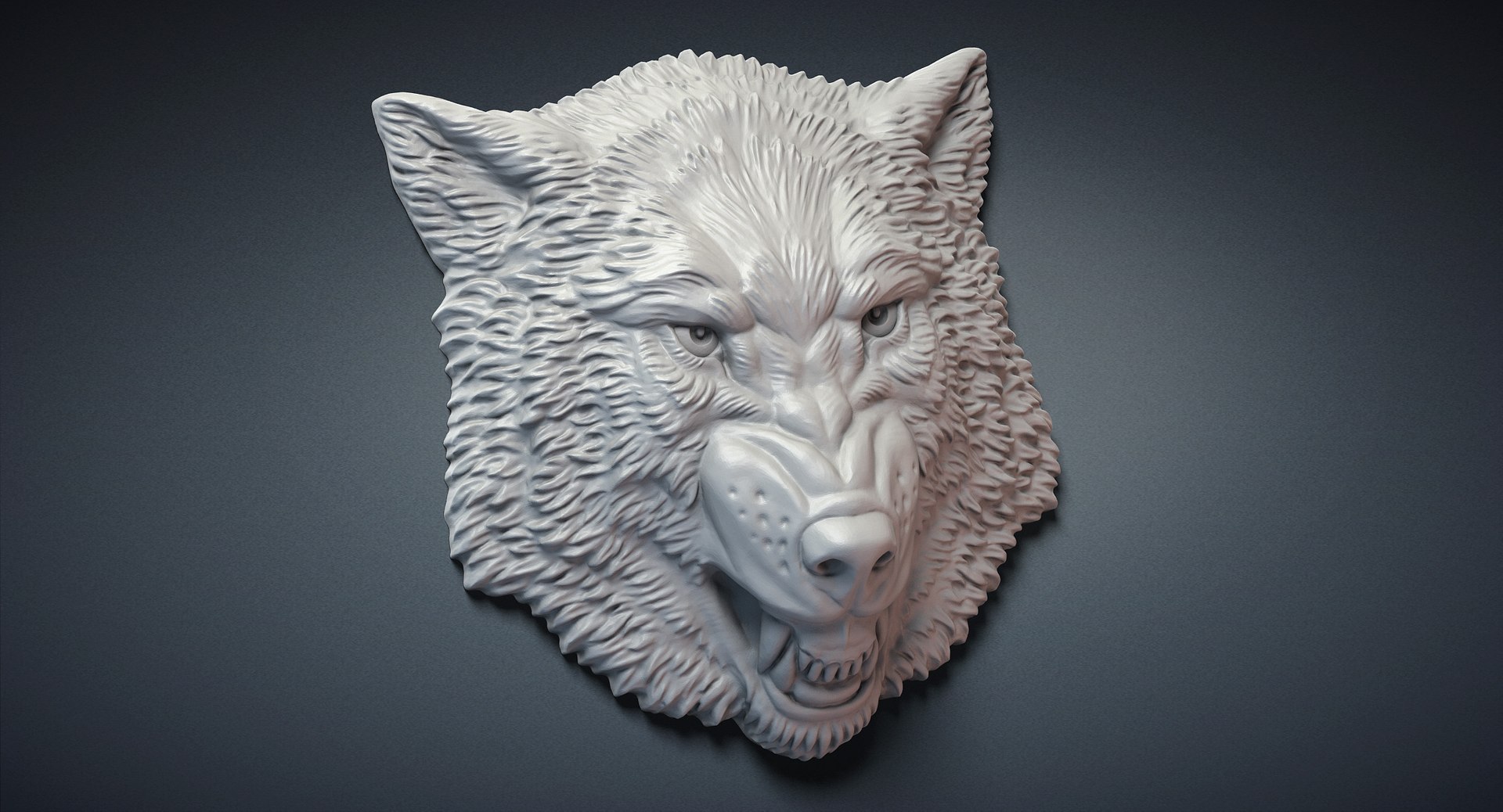 Angry Wolf Relief Face 3D Model - TurboSquid 1307845