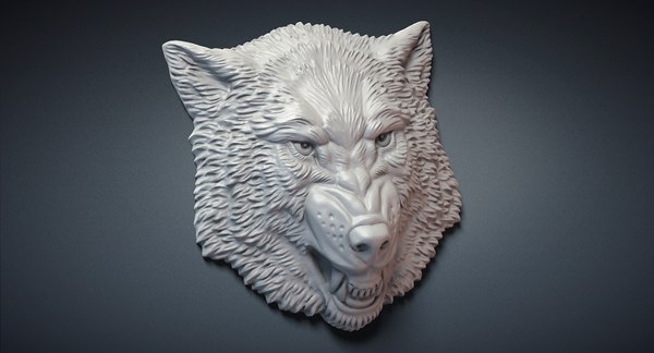 Angry wolf relief face 3D model - TurboSquid 1307845