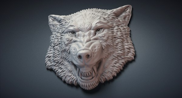 Angry wolf relief face 3D model - TurboSquid 1307845