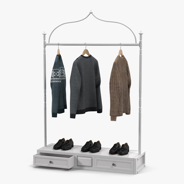 iron clothing display rack 3d model
