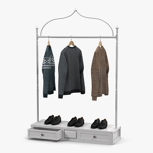 Iron Clothing Display Rack 2 3D Model