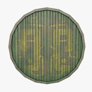 3D Mayan shield