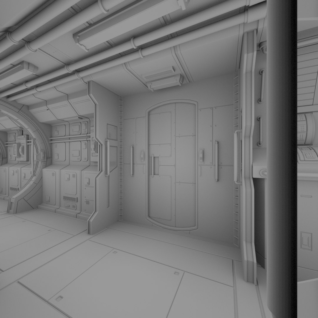 3dsmax Interior Spaceship Space Station