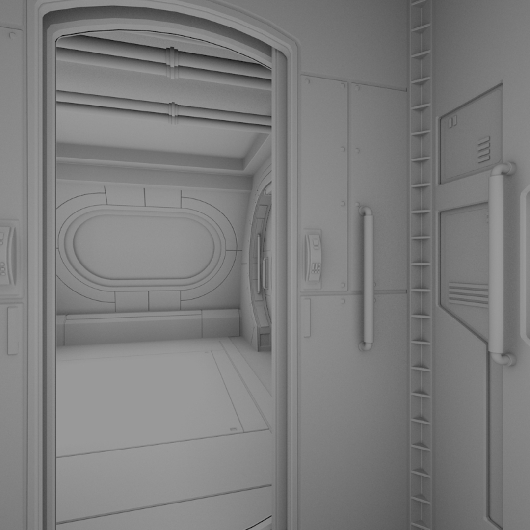 3dsmax Interior Spaceship Space Station