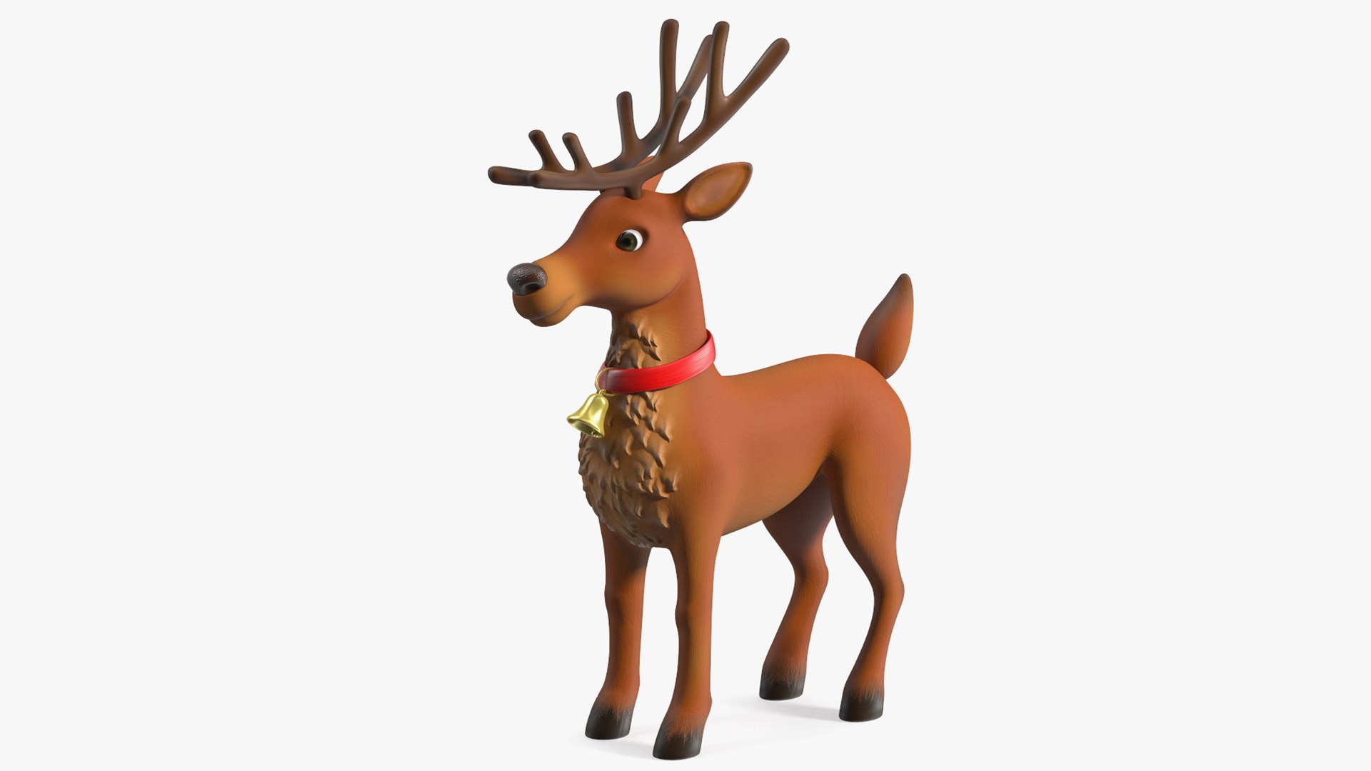 Cartoon Christmas Deer Rigged for Cinema 4D 3D model preview