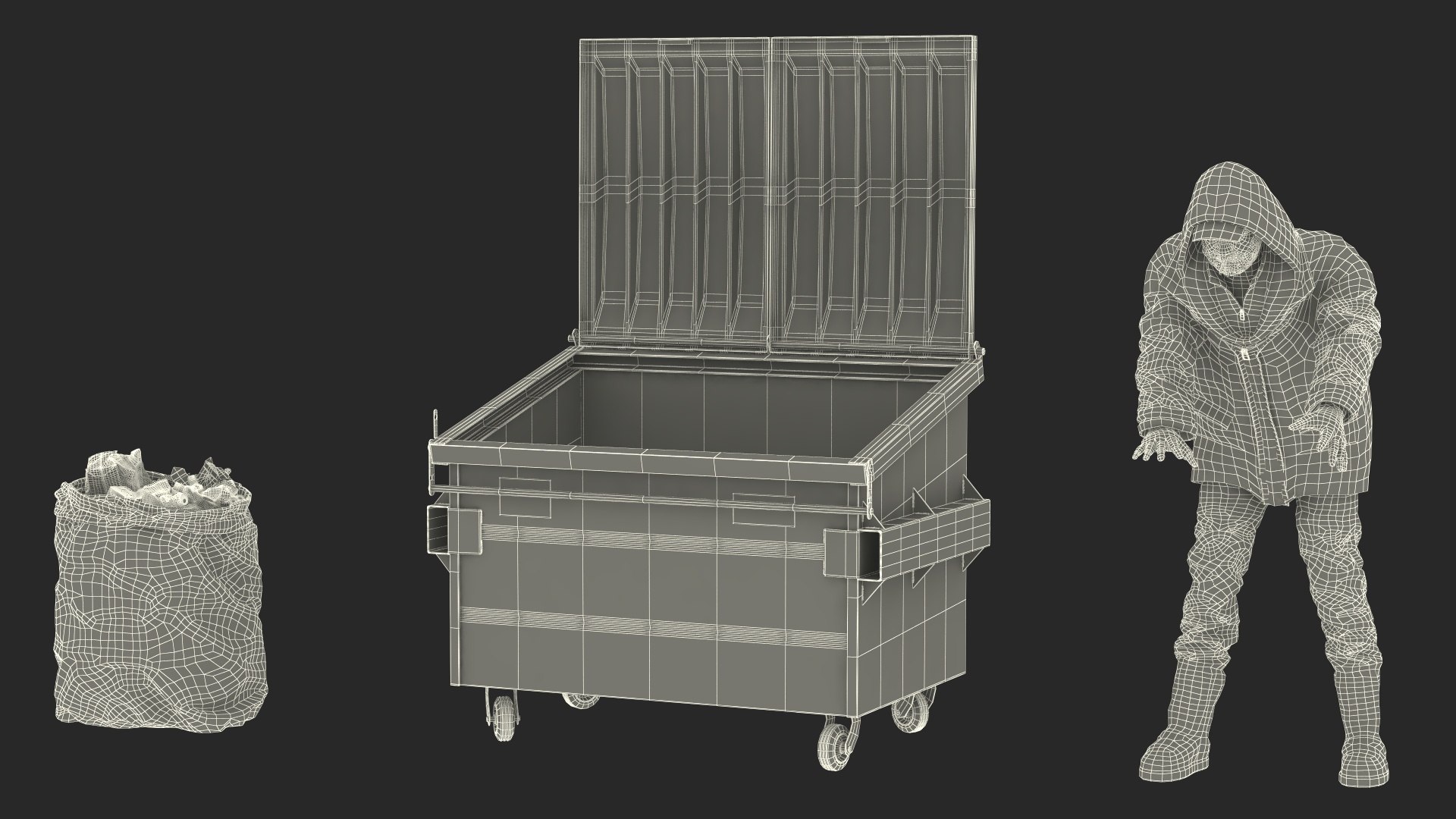 Homeless Man Digs Through Dumpster 3D https://p.turbosquid.com/ts-thumb/yU/Xvqwzx/UI/homelessmandigsthroughdumpster3dmodel036/jpg/1726756366/1920x1080/fit_q87/8491f1a05e2e38c6902a0bcbb523622e07e9f046/homelessmandigsthroughdumpster3dmodel036.jpg