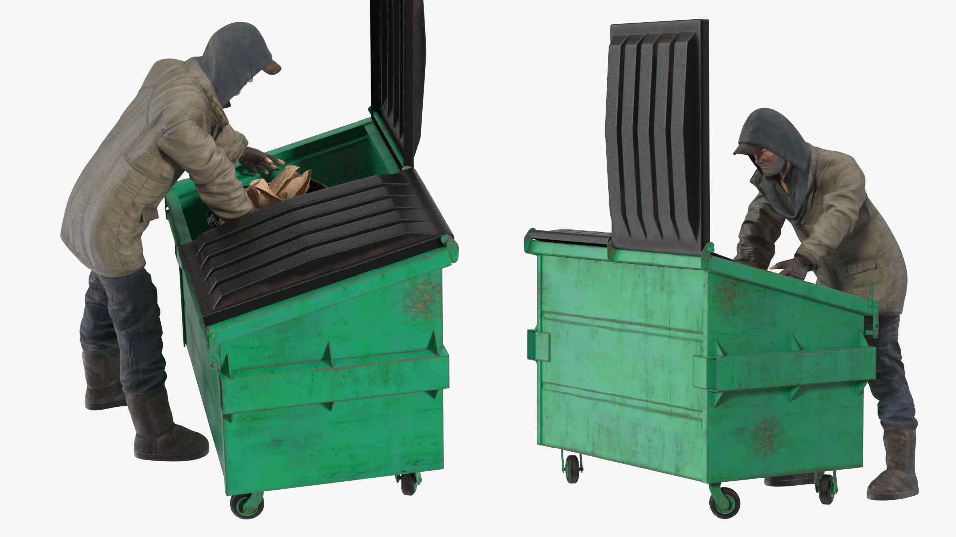 Homeless Man Digs Through Dumpster 3D https://p.turbosquid.com/ts-thumb/yU/Xvqwzx/VY/homelessmandigsthroughdumpster3dmodel007/jpg/1726756264/1920x1080/fit_q87/f00711b2be3951d6a74c5457bc8d3adfc03df9d9/homelessmandigsthroughdumpster3dmodel007.jpg