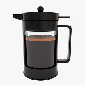 French press with coffee