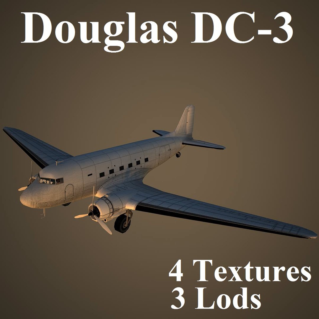 Douglas Dc-3 3 3d Model