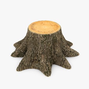 3d model of tree stump
