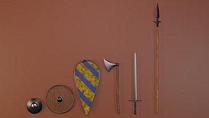 weapons and shields 3D model