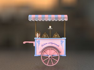 3d model ice-cream handcart