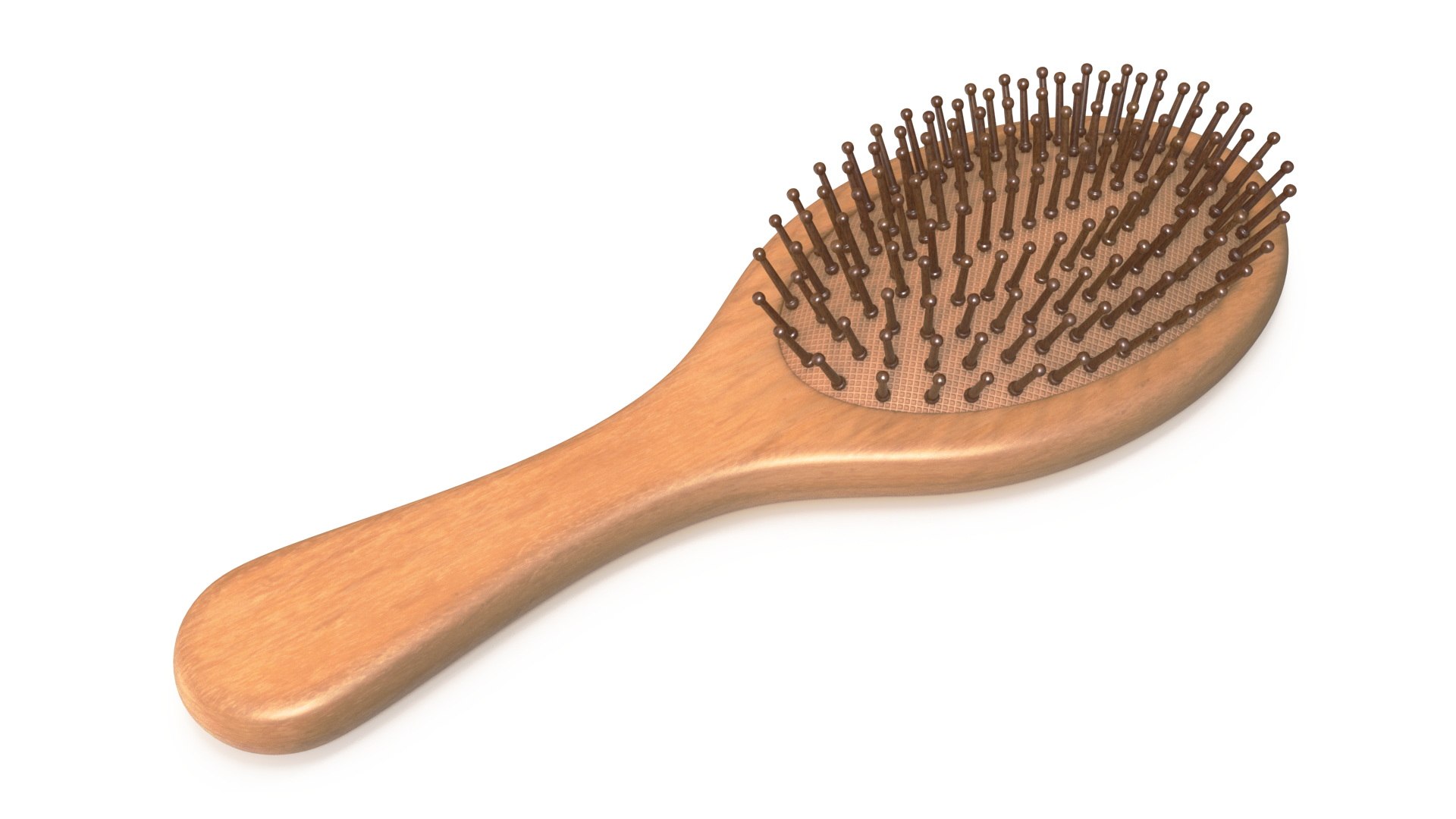 Wooden Hairbrush Light 3D model preview