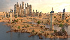 Fantasy Blue Castle Environment