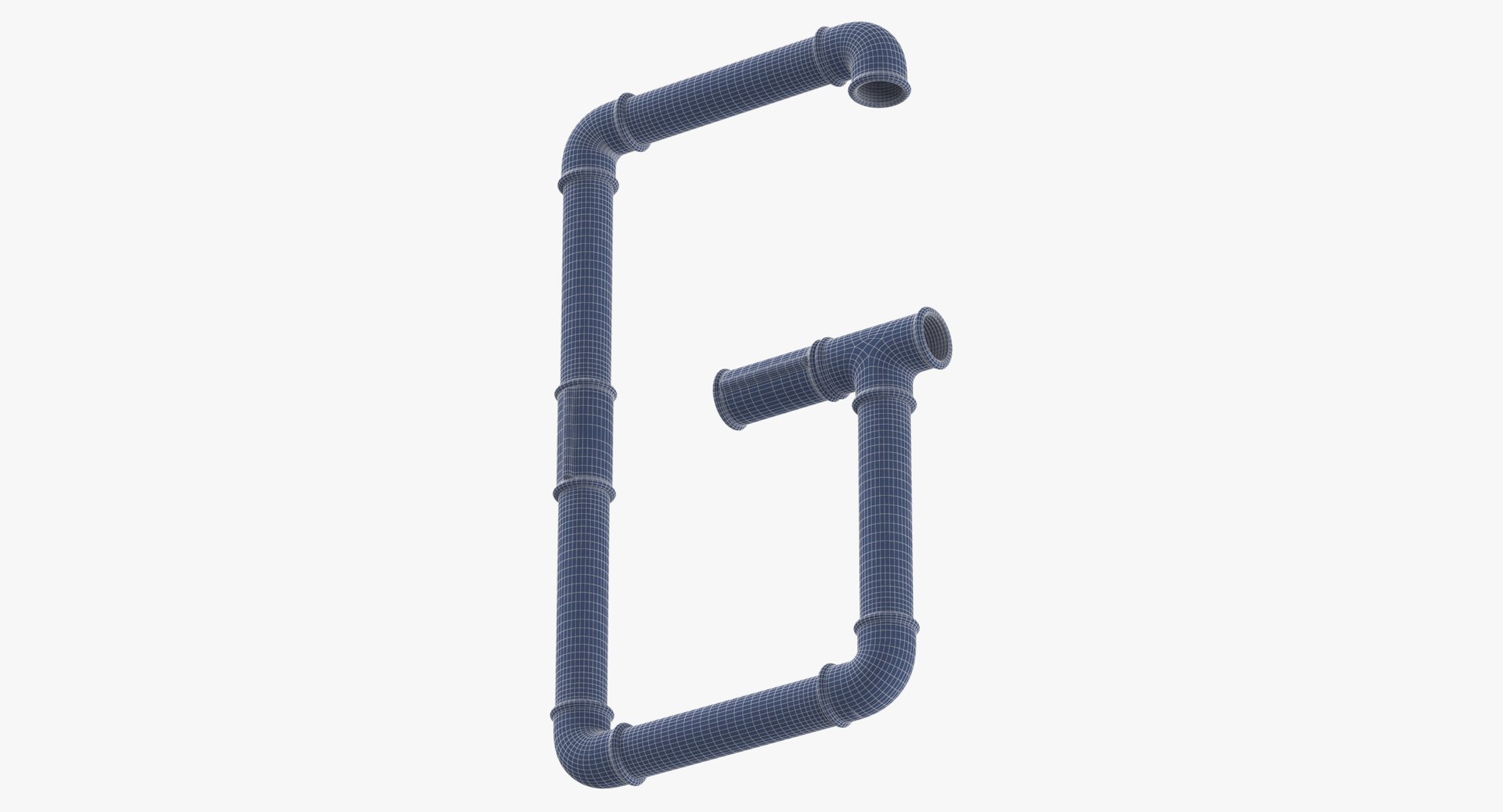 Galvanized Steel Pipe Letter 3D Model - TurboSquid 1436522