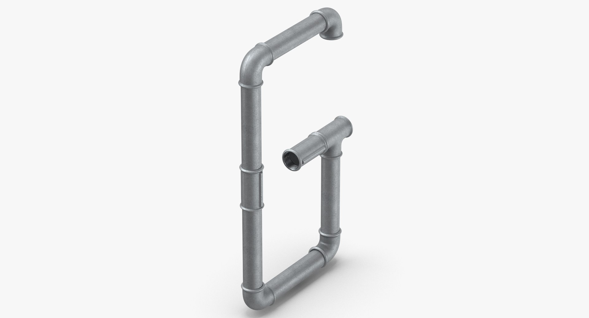 Galvanized Steel Pipe Letter 3D Model - TurboSquid 1436522